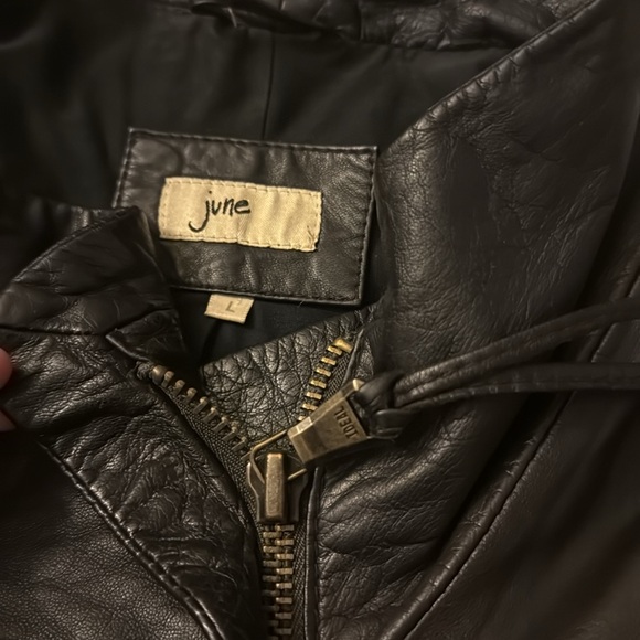 June vintage genuine leather jacket cropped - Picture 6 of 10